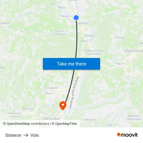 Sisteron to Volx map