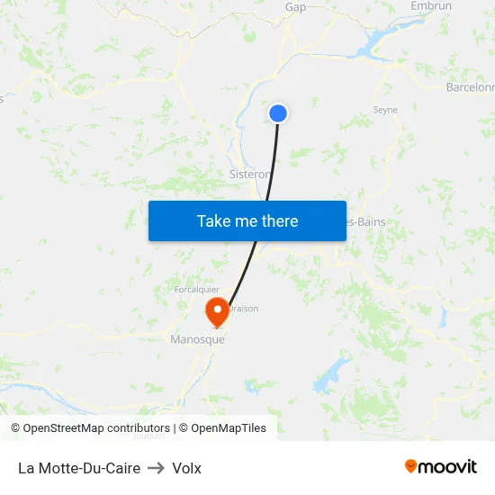 La Motte-Du-Caire to Volx map