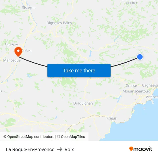 La Roque-En-Provence to Volx map