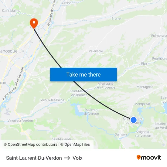 Saint-Laurent-Du-Verdon to Volx map
