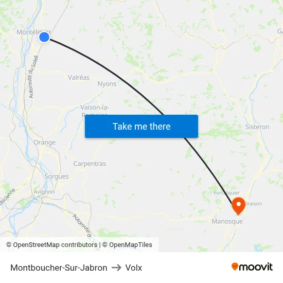 Montboucher-Sur-Jabron to Volx map