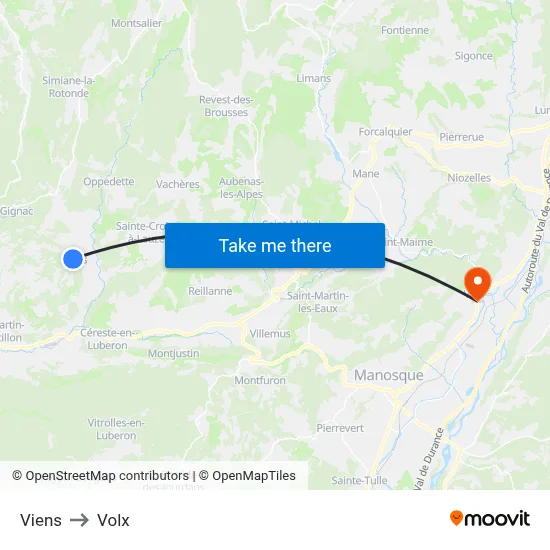 Viens to Volx map