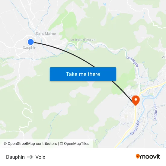 Dauphin to Volx map