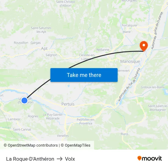 La Roque-D'Anthéron to Volx map