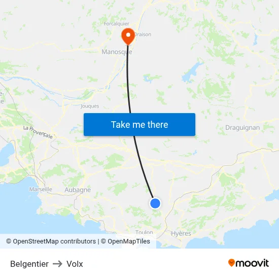 Belgentier to Volx map