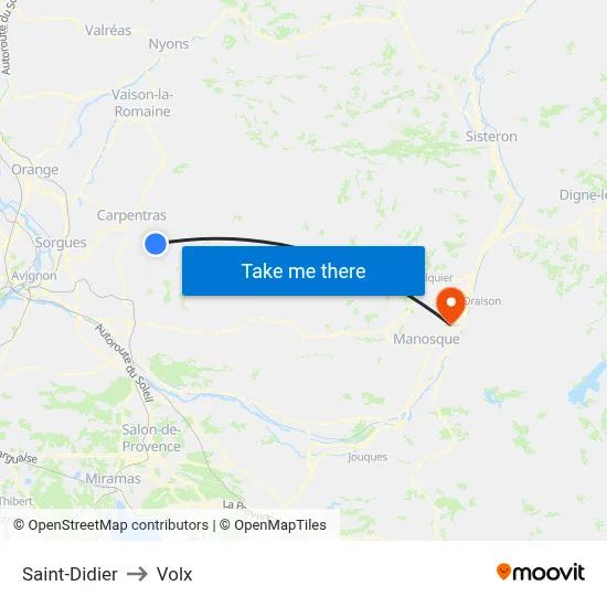 Saint-Didier to Volx map