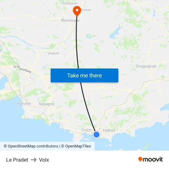 Le Pradet to Volx map