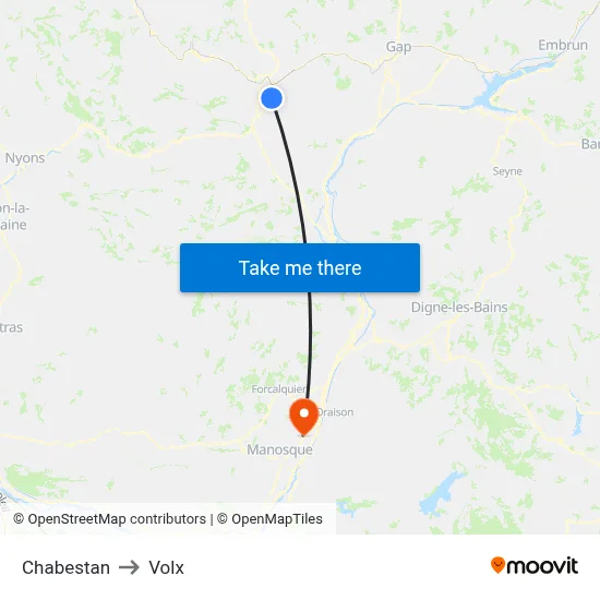 Chabestan to Volx map