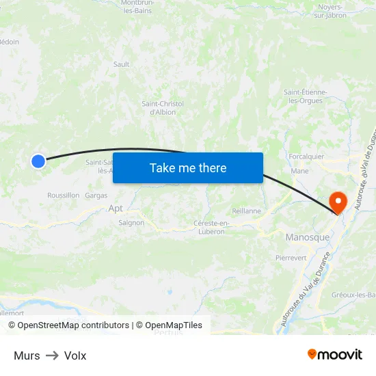 Murs to Volx map