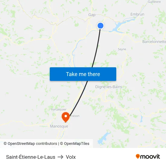 Saint-Étienne-Le-Laus to Volx map