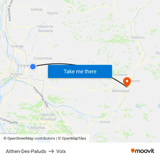 Althen-Des-Paluds to Volx map