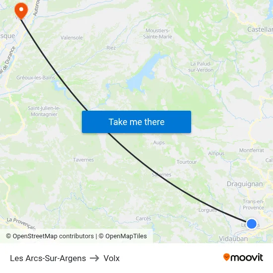 Les Arcs-Sur-Argens to Volx map