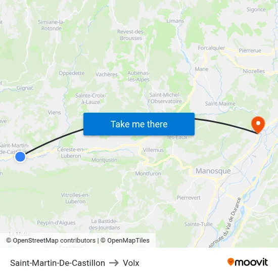 Saint-Martin-De-Castillon to Volx map