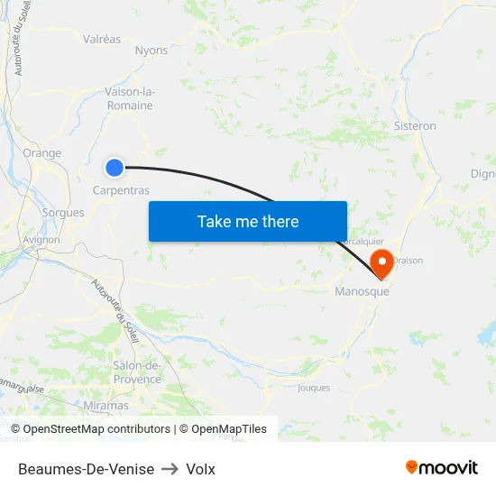 Beaumes-De-Venise to Volx map