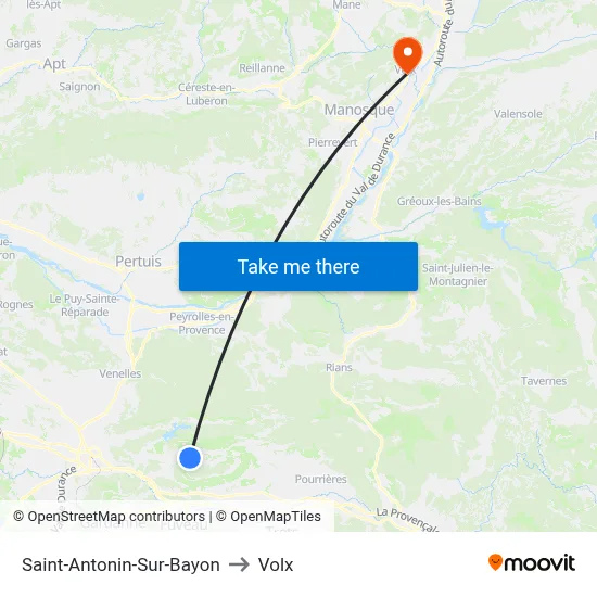 Saint-Antonin-Sur-Bayon to Volx map
