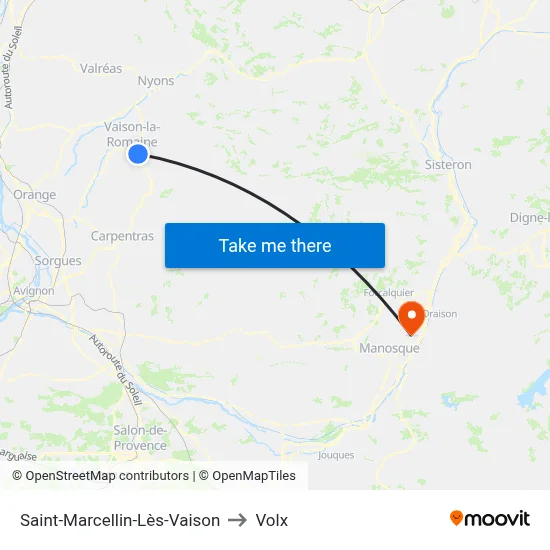 Saint-Marcellin-Lès-Vaison to Volx map
