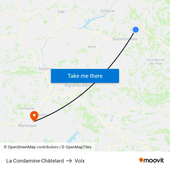 La Condamine-Châtelard to Volx map