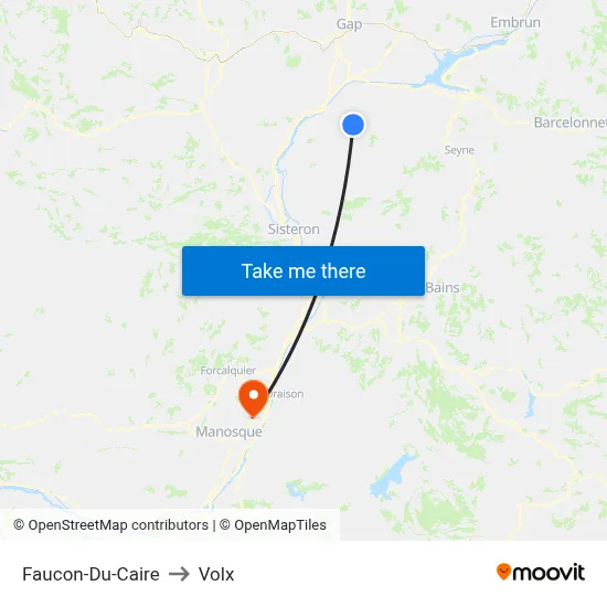 Faucon-Du-Caire to Volx map