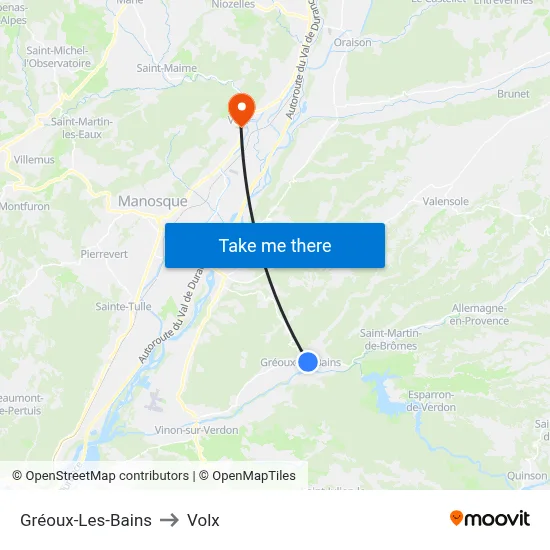 Gréoux-Les-Bains to Volx map