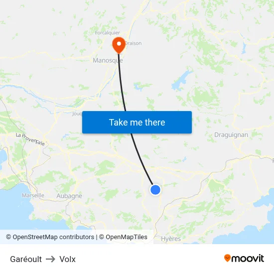 Garéoult to Volx map