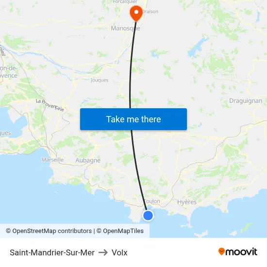 Saint-Mandrier-Sur-Mer to Volx map