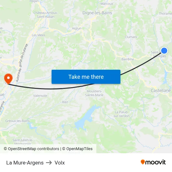 La Mure-Argens to Volx map