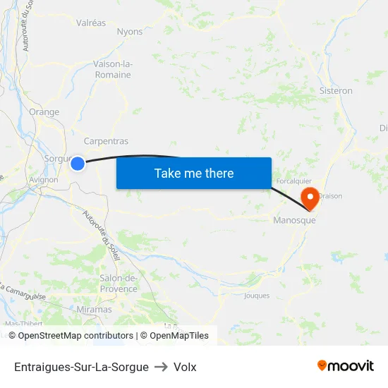 Entraigues-Sur-La-Sorgue to Volx map