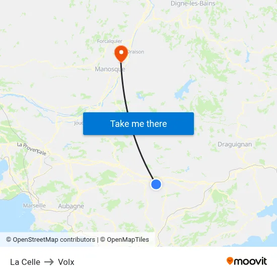 La Celle to Volx map