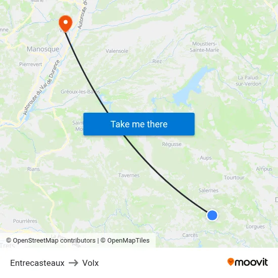 Entrecasteaux to Volx map