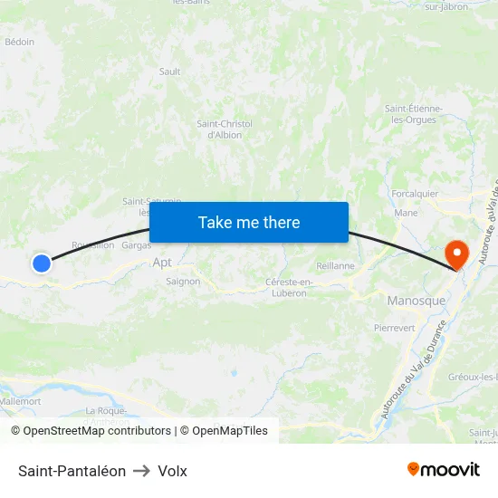 Saint-Pantaléon to Volx map