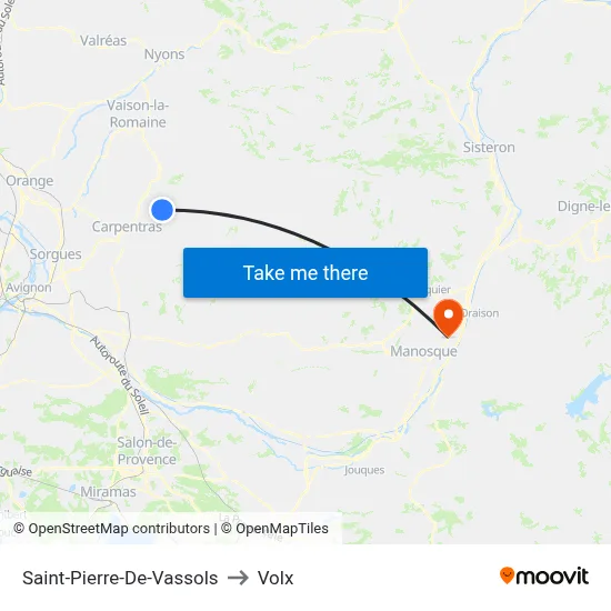 Saint-Pierre-De-Vassols to Volx map