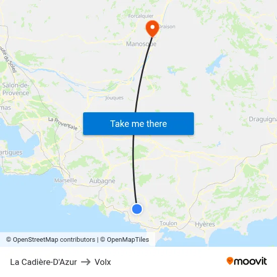 La Cadière-D'Azur to Volx map