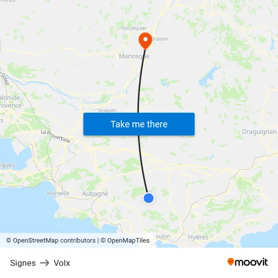 Signes to Volx map