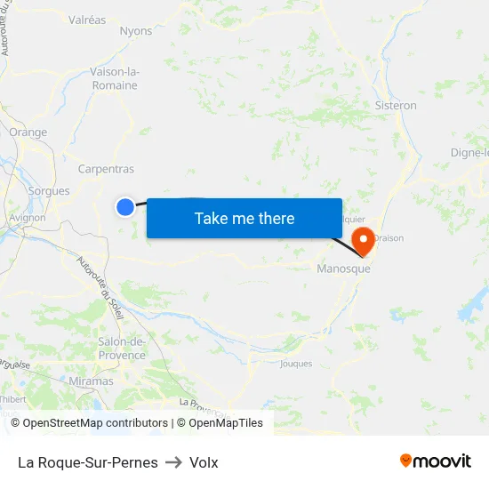 La Roque-Sur-Pernes to Volx map