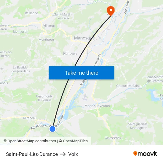 Saint-Paul-Lès-Durance to Volx map