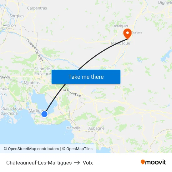 Châteauneuf-Les-Martigues to Volx map