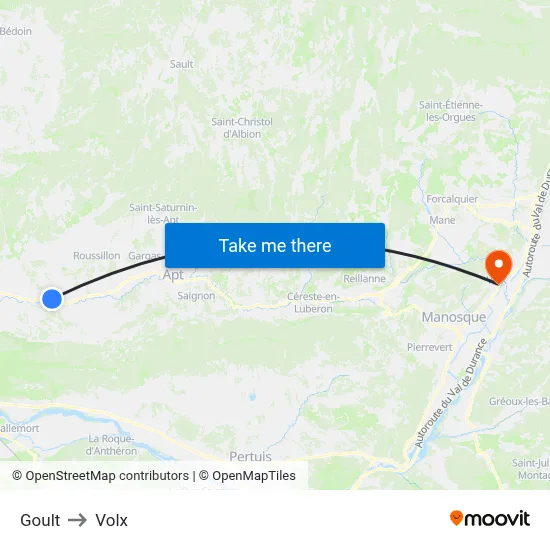 Goult to Volx map