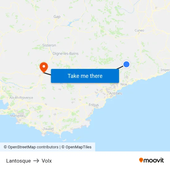 Lantosque to Volx map