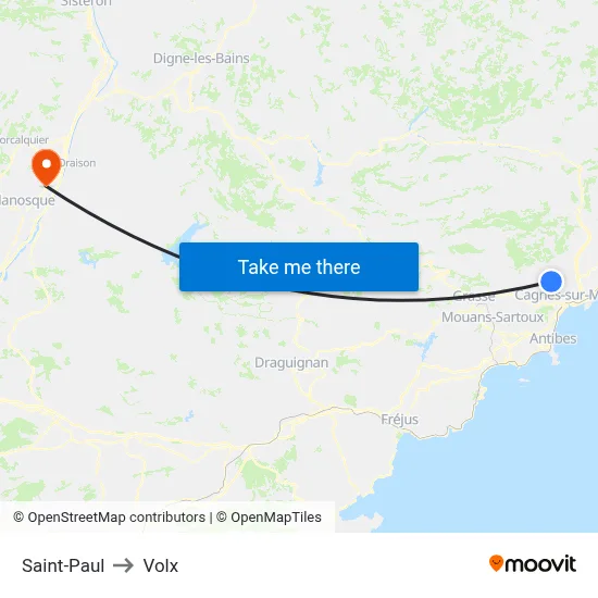 Saint-Paul to Volx map