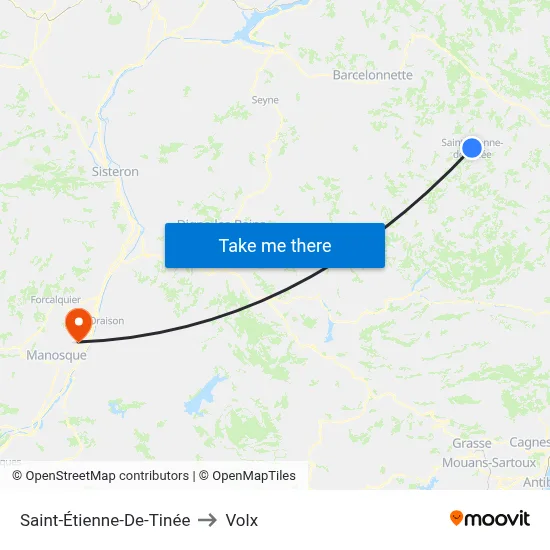 Saint-Étienne-De-Tinée to Volx map