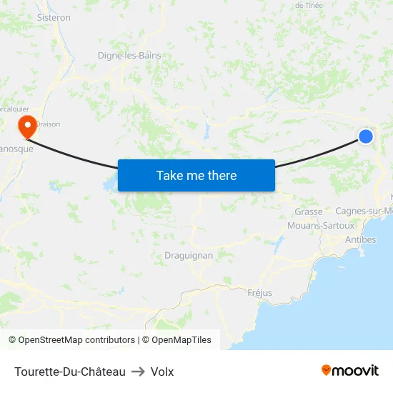 Tourette-Du-Château to Volx map