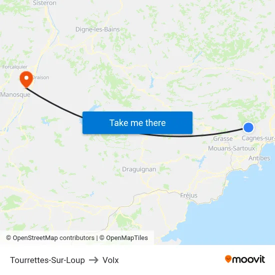 Tourrettes-Sur-Loup to Volx map
