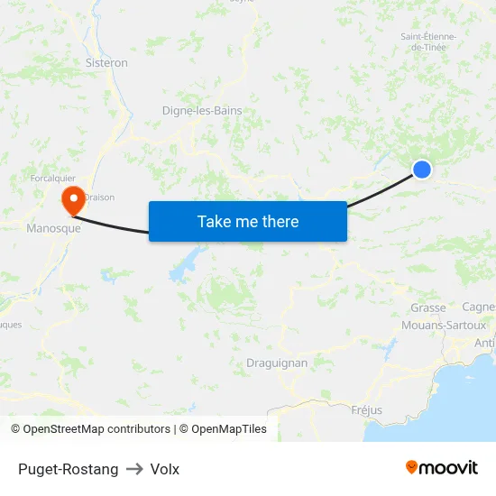 Puget-Rostang to Volx map