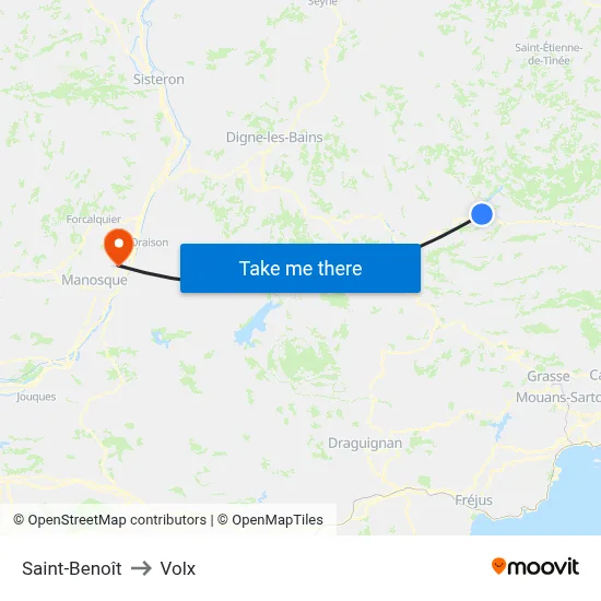 Saint-Benoît to Volx map