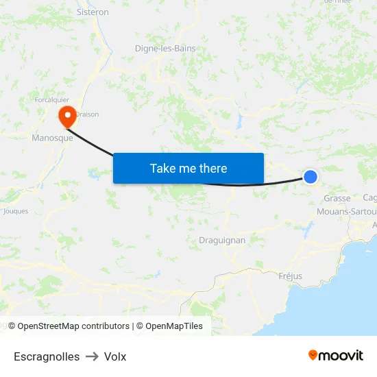 Escragnolles to Volx map