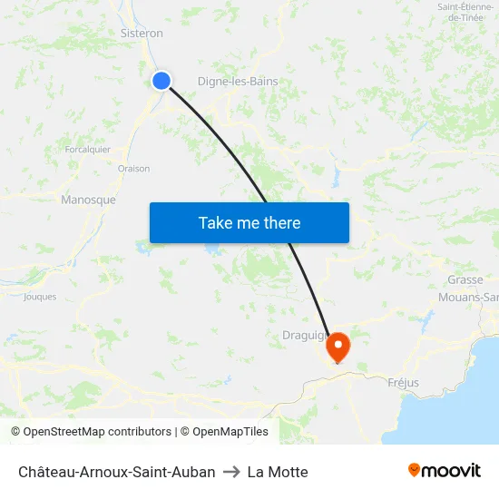 Château-Arnoux-Saint-Auban to La Motte map