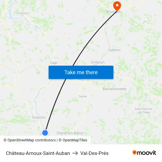 Château-Arnoux-Saint-Auban to Val-Des-Prés map
