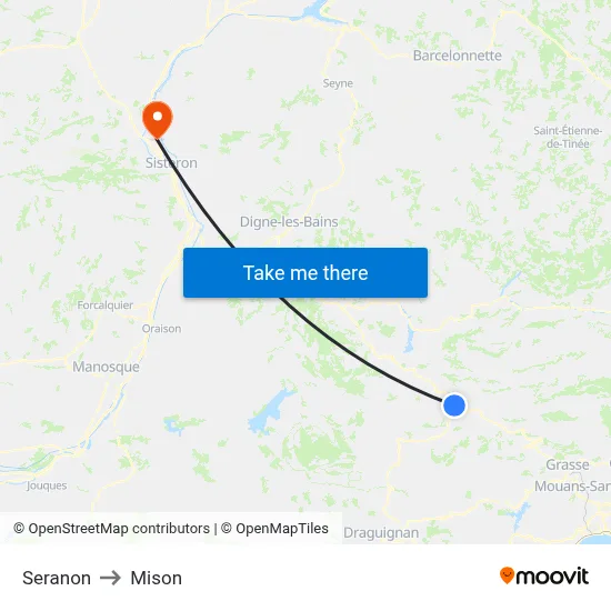 Seranon to Mison map
