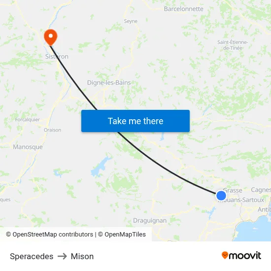 Speracedes to Mison map