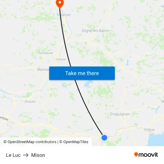 Le Luc to Mison map